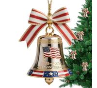 250th Bell Ornament - Patriotic Hangable Decoration, America Bell Design for Christmas Tree, Holiday Decor with Memorial Day Spirit, Party Supplies for Patriotic Celebrations & Home Display