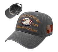 250th Birthday Hat - Milestone Celebration Accessory, Patriotic Commemorative Hat with Worn Look, Travel Vacation Cap, School Daily Commute, Camping Hiking, Backpacking Sports, Beach Outdoor Fun