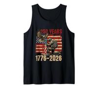250th Freedom 1776-2026 4th July Soldier Sunglasses US Flag Tank Top
