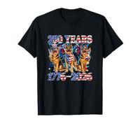 250th Freedom 1776-2026 4th July Three Cute German Shepherds T-Shirt
