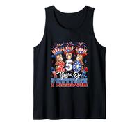 250th Freedom 4th of July US Flag Three Cute Mule Farmer Tank Top
