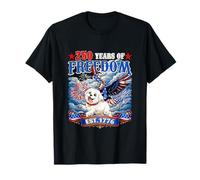 250th Freedom Est.1776 4th July US Flag Eagle Riding Maltese T-Shirt