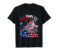 250th Freedom Independent 4th July US Flag Sparrow Patriotic T-Shirt