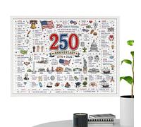 250th Patriotic America Puzzle - 1000 Piece Independence Celebration Challenge, 1776-2026 Keepsake Activity | Educational History Artwork Display For Home School Classroom Desktop Fourth O