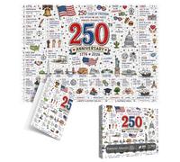 250th Patriotic Puzzle - Commemorative Jigsaw Puzzle, A July 4th Themed Decorative Puzzles, 1776-2026 Commemorative Puzle | For Home School Classroom Desktop 4th Of July Memorial Day Labor Day