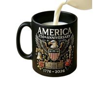 250th US Commemorative Mug - 1776-2026 American Coffee Mug | Flags and Design Symbolize Cultural Meaning, Ceramic | Commemorative Mug - Graduation G