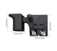 250V 6A SPST Trigger Switch with Speed Control Knob for Electric Drill, Planer & Cutting Machine - Lock-On or Self-Resetting Plastic Power(SELF Rest)