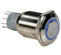 250VAC 0.5A Vandal Resistant Momentary 4pins Push Button OFF-(ON), blue diode