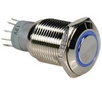 250VAC 0.5A Vandal Resistant Momentary 4pins Push Button OFF-(ON), blue diode