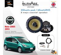 250W 2-Way Coaxial Speaker upgrade with Fitting kit for Nissan Note 2005-2013