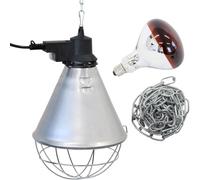 250W poultry heating lamp with 2.5M wire and 2M hanging chain, 2 modes of energy-saving switch, suitable for livestock lights such as chicken, duckling, puppy, and piglet, infrared heating lamp