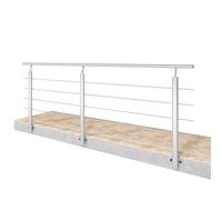 250x106cm Aluminium Handrail Banister Balustrade for Indoor or Outdoor Use Against Side Walls, Adjustable Angle Stair Handrail, Handrail can be Spliced Any Sizes, Matt Silver