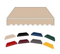 250x150cm Awning Fabric Replacement, Black Balcony Awning Cover, Retractable Clamp Awning Cloth for Deck & Window (Khaki, 13x11.5ft/400x350cm)