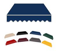 250x150cm Awning Fabric Replacement, Black Balcony Canopy Cover, Retractable Patio Awning Material for Deck, Window (Blue, 13x10ft/400x300cm)