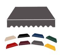 250x150cm Awning Fabric Replacement, Black Patio Awning Cover, Retractable Outdoor Canopy Cloth for Balcony Deck Window (Gray, 10x8ft/300x250cm)