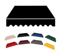 250x150cm Black Awning Fabric Replacement, Durable Deck & Window Canopy Material, Retractable Balcony Shade Cover (20x16ft/600x500cm)