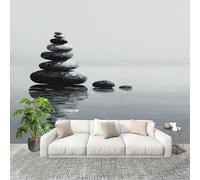 250x175 cm Home Decoration Panoramic Wallpaper Abstract Stone Elements Living Room Bedroom Sofa TV Background Wall Mural Grey Removable Decor Photo Wallpaper Waterproof Stickers