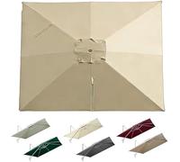 250x250cm Cantilever Umbrella Replacement Cover 8 Struts Square Parasol Market Garden UV Protection Fabric(Khaki,4x3.0m/13x9.8ft)