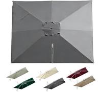 250x250cm Cantilever Umbrella Replacement Cover 8 Struts Square Parasol Market Garden UV Protection Fabric(Grey,4x3.0m/13x9.8ft)