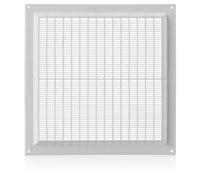 250x250mm / 10x10 inch Plastic Ventilation Grille with Anti-Insect Mesh - White Air Vent Cover