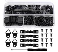 251 Pcs Sawtooth Picture Hangers with Screws, Small Picture Sawtooth Hanger Picture Hanging Kit for Hanging Canvas Photos Frame Paintings Artwork Clock(Black)