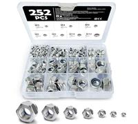252 PCS Locknuts Assortment Kit, 7-Size (M3 M4 M5 M6 M8 M10 M12) Nylock Nuts Complete Set, Assorted Nylon Insert Locking Hex Nuts for Bolts, Screws & Maintenance