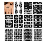 253 Piece Henna Stencil Set, Temporary Tattoo Stencils for Face and Body Painting DIY, Reusable Mehndi Templates for Beginners, Ideal for Party & Festival