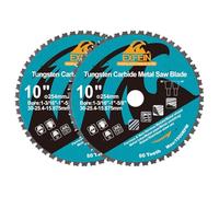 254mm 50T Metal Circular Cutting Disc - 2-Pack EXFEIN Tungsten Carbide Tipped Cutting Discs Bore 30mm for Steel Nickel Titanium Ferrous Metals Steel Pipe