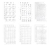 2552 Pieces Clear Self Adhesive Rhinestone Face Hair Gems Stickers, 6 Sizes Shiny Sticky Face Diamond Gems Stickers, Stick on Faces Hair Pearls Gem for Women, Makeup, Eye, Crafts, Wedding, Beauty, DIY