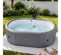 255cm x 71cm Grey Inflatable Hot Tub with Bubble Massage