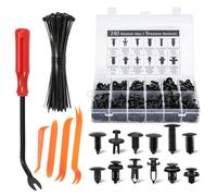255PCS Car Trim Clips and Fixings Set, 12 Sizes Plastic Rivets Push Pin Retainer Clips with 4 Trim Removal Tools and 10 Cable Ties, Car PanelClips for Bumper, Door, Fender, Mudguard and InteriorTrim