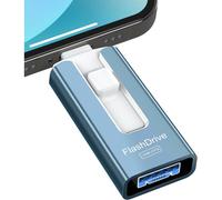 256GB 4-in-1 USB Flash Drive for iPhone iPad Android PC - Plug & Play, No App Required
