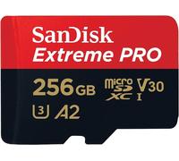256GB microSDXC SanDisk Extreme PRO card + SD adapter, up to 200 MB/s - UHS-I