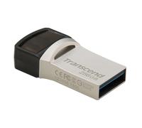 256GB Transcend JetFlash 890 Dual USB Flash Drive with USB3.1 and USB Type-C Connectors, Silver