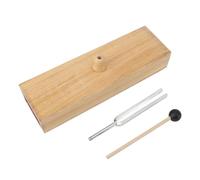 256Hz Tuning Fork Set, Sound Healing Resonance Tool for Meditation Yoga, Solid Wood Resonance Box Rubber Hammer 3 Piece Kit, 13cm Fork 30cm Box