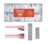256Pcs Clear Acrylic Nails Extension Templates Sandwich Design for Hassle-Free Home Salon Use Acrylic Nails Extension Templates Sandwich
