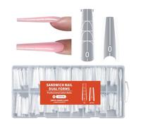 256Pcs Lengthening Nails Templates Sandwich Styles Eliminating Paper Backing for Simplified Application by Enthusiasts Sandwich Design Nails