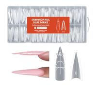 256Pcs Lengthening Nails Templates Sandwich Styles Eliminating Paper Backing for Simplified Application by Enthusiasts Sandwich Design Nails