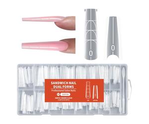 256Pcs Lengthening Nails Templates Sandwich Styles Eliminating Paper Backing for Simplified Application by Enthusiasts Sandwich Design Nails