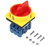 25A 32A Load Circuit Breaker Switch, 3 - Pole Rotary Cam Power Switch, Compact Structure, Flame Retardant Plastic - High Strength, Finger Protection, Industrial Machine Use (32A)