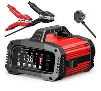 25A Car Battery Charger 12V/24V, Smart Fully Automatic Battery Chargerwith Temperature Compensation for Car, Truck, Motorcycle, Lawnmower, Boat, Marine Batteries (red25)