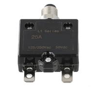 25A Push Button Thermal Circuit Breaker L1 Series Manual Reset Overload Protector for Power Strips and Electrical Equipment 125/250V AC 50V DC