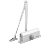 25Automatic Door Closer Spring Hydraulic Buffer Metal Concealed Gate Closer Adjustable Door Stopper Speed Mute Closing(S Silver 25-45KG)