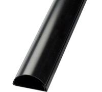 25cm - 16mm x 8mm Black Trunking | Half Round Cable Conduit Cover | HDMI AV TV Ethernet & Speaker Wire Ducting | Wall Tidy Management | Self-Adhesive Backing *Easy Install* | Neat Skirting Home