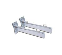 25cm|250mm|10"|10 inches Chrome Glass Shelf Brackets with Suction Pads (5, 10, 25 Pairs) for SLATWALL Slat|Slot|Wall Retail Shop Display (10)