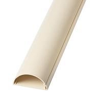 25cm - 30mm x 15mm Magnolia Trunking | Half Round Cable Conduit Cover | HDMI AV TV Ethernet & Audio Wire Ducting | Wall Tidy Management | Self-Adhesive Backing *Easy Install* | Neat Skirting Home