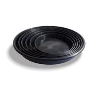 (25cm, 8) Strong Round Black Plastic Plant Pot Saucers/Water Drip Trays