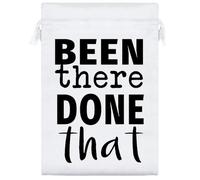 25cm 'Been There Done That' Satin Drawstring Bag/Pouch (SB00124140)