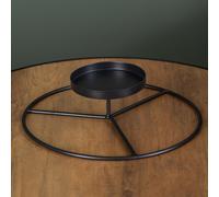 25cm Black Round Metal Pillar Candle Ring Holder