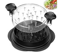 25CM Chicken Shredder, Chicken Breast Shredder Tool Twist, Non-Slip, Effort Saving, with Transparent Lid Food Shredder（Black）
